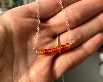 Carnelian Sterling Silver Necklace