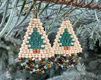 Little Fir Trees Beaded Earrings