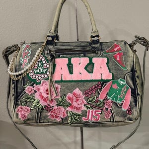 Denim Patchwork Bag - Pretty in Pink 1908