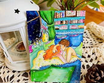 impression d’illustration à l’aquarelle, scène cozy