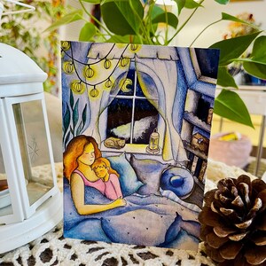 impression d’illustration à l’aquarelle, scène cozy