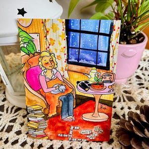 impression d’illustration à l’aquarelle, scène cozy