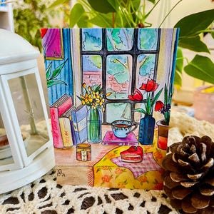 impression d’illustration à l’aquarelle, scène cozy