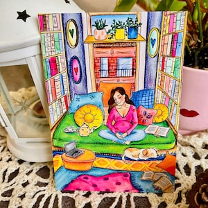 impression d’illustration à l’aquarelle, scène cozy