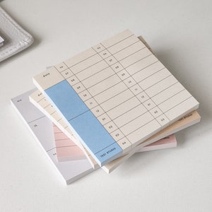 Vol.2 Minimal Sticky Notes || Daily/Hourly, Weekly Plan, Weekly Tracker, 30-days Challenge, To-do List || 80gsm paper & 50 sheets per pad