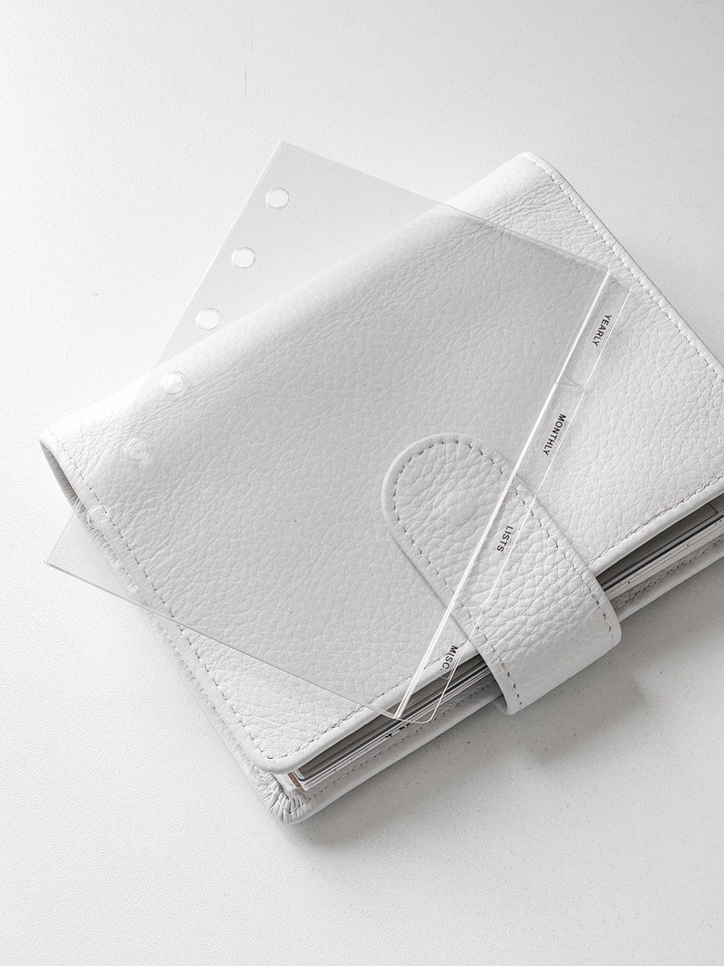 Clear Planner Dividers with SIDE TAGES | Custom Ring Planner Organiser, Blank Dividers, Crystal Clear Planner Dividers with Protective Films image 1
