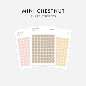 Chestnut Stickers - Mini Chestnut | Small Dew Drops, Rain Drops | Minimal Planner Drop Stickers, Planner Sticker Sheets, Shape Stickers
