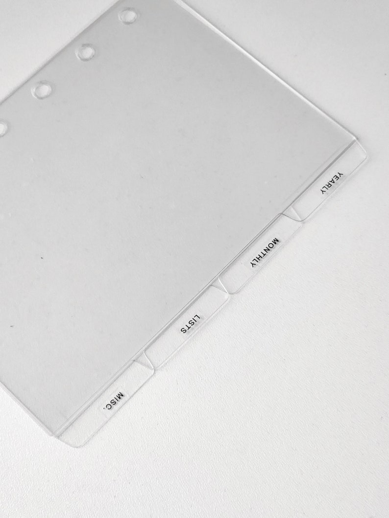 Clear Planner Dividers with SIDE TAGES | Custom Ring Planner Organiser, Blank Dividers, Crystal Clear Planner Dividers with Protective Films image 4