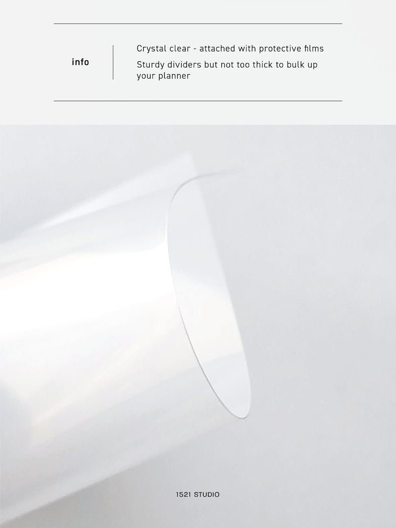 Clear Planner Dividers with SIDE TAGES | Custom Ring Planner Organiser, Blank Dividers, Crystal Clear Planner Dividers with Protective Films image 3