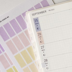 Hobonichi Washi Strip Planner Stickers | Regular Strips & Thin Strips | Highlight Stickers, Minimal Planner Stickers