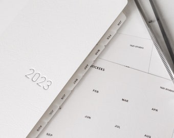 Hobonichi Weeks Tab Stickers, Minimal Monthly Tab Stickers, Clear, Washi | Hobonichi Stickers, Planner Divider Tabs