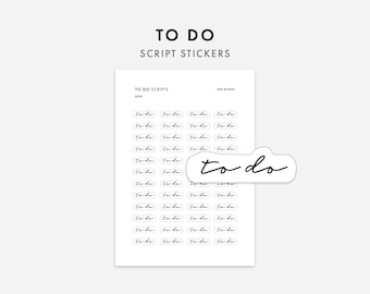 TO DO-scriptstickers, gemarkeerde scriptstickers, takenlijststickers, taakstickers, plannerstickers, dagboekstickers, tekststickers
