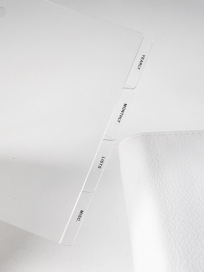 Clear Planner Dividers with SIDE TAGES | Custom Ring Planner Organiser, Blank Dividers, Crystal Clear Planner Dividers with Protective Films image 6
