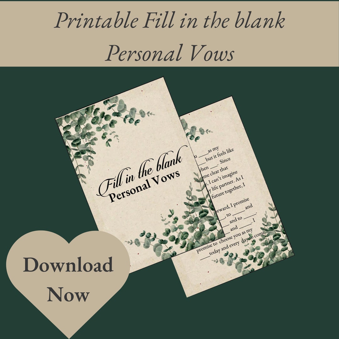 Personalized Wedding Vows Template Write Your Own Meaningful Vows Personalized Wedding Vows Template Write Your Own Meaningful Vows
