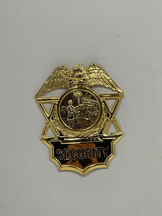 Vintage Gold Security Badge State of Florida Seal Etsy