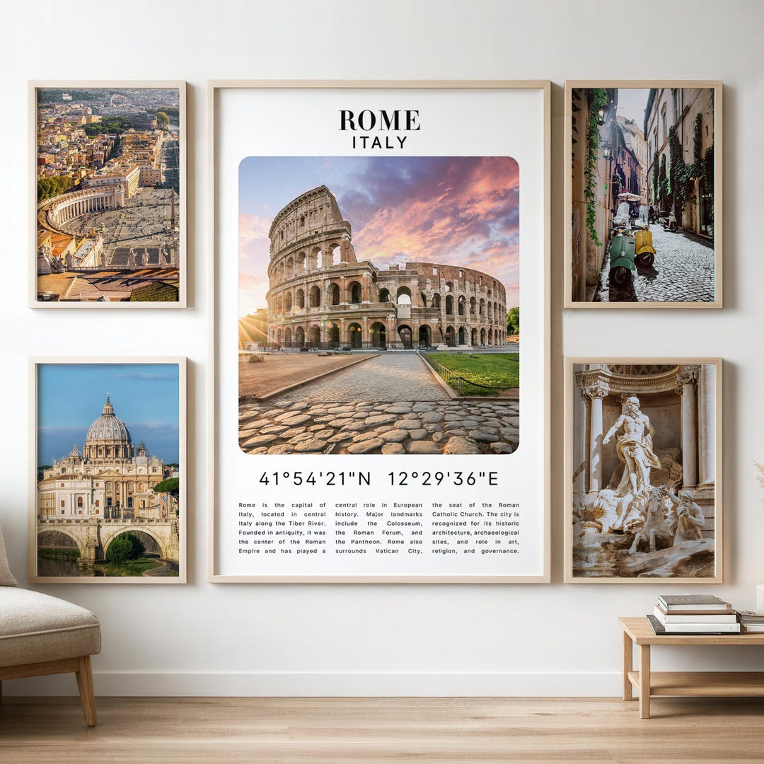 Set of 5 Digital Posters of Rome - Etsy