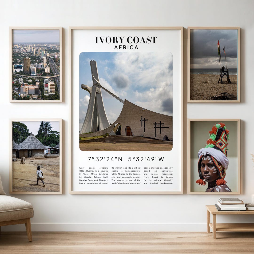 Set of 5 Digital Posters of Ivory Coast (côte D’ivoire) - Etsy