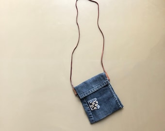 【BAON】Newen Stitch Denim Cross Bag Stitch Denim Crossbody Bag