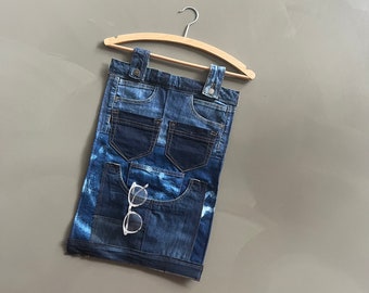 Denim wandopberger - jeanszakken hangende opbergers