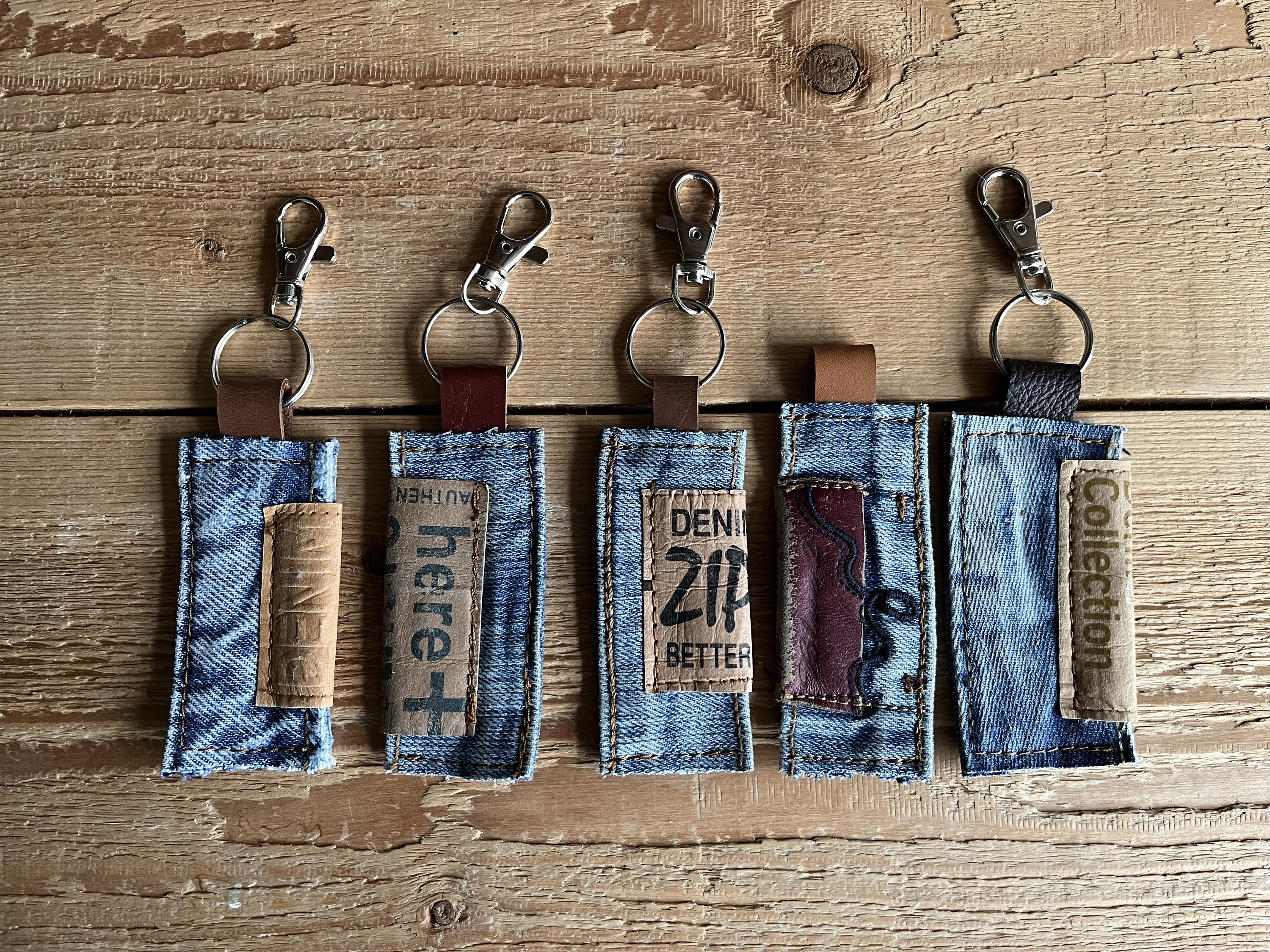 Repurposed Denim Keychain: Eco Friendly Jeans Gift - Etsy