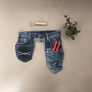 Upcycled Denim Tool Belt: Eco-Friendly Garden Apron with Pockets