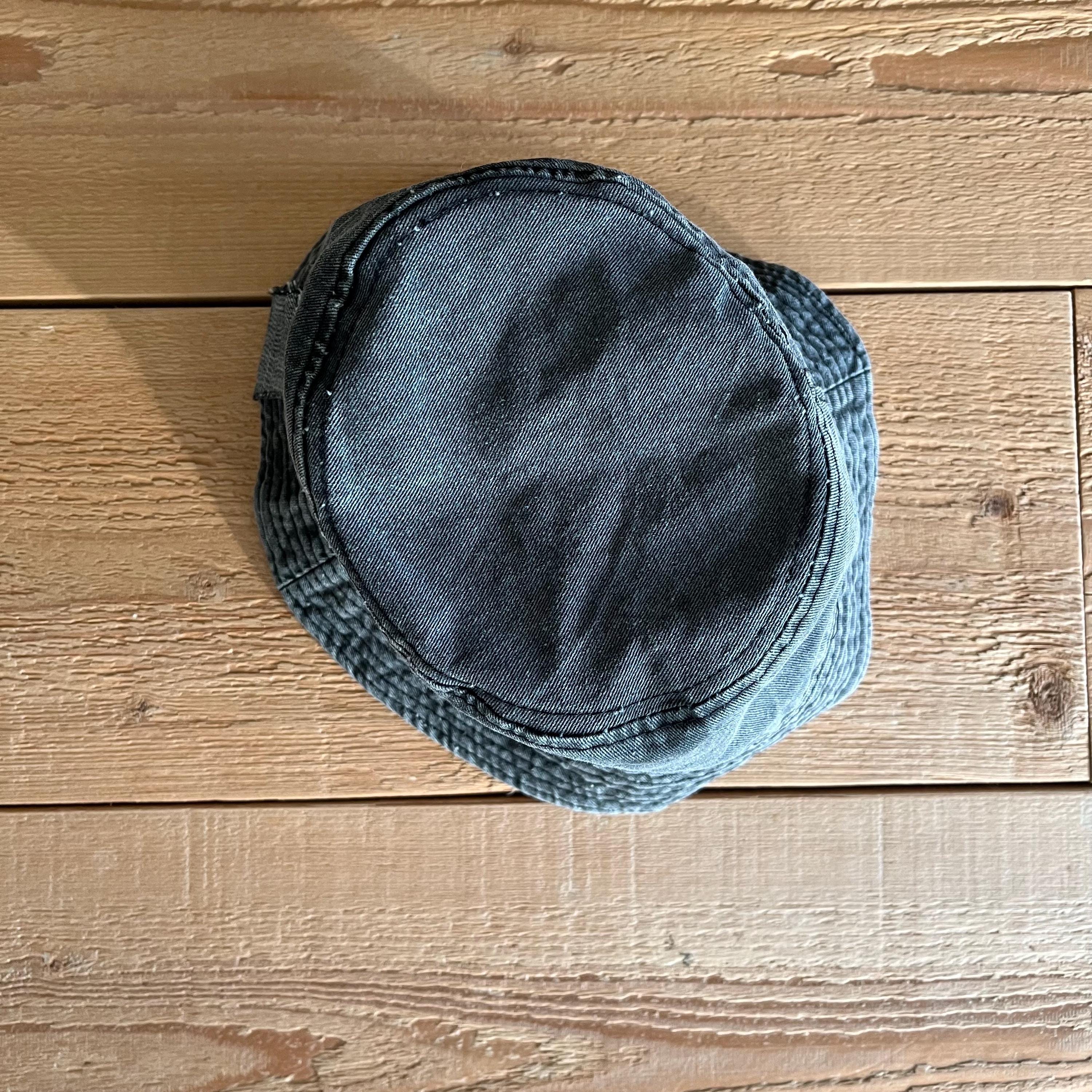 Upcycled Denim Bucket Hat Frayed Grey Wash Boho M/L Boho Denim Bucket Hat: Upcycled Vintage Style for Any Outfit  main image 3