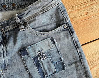 SUNSEA Used Denim Patch Sweat/3 - メルカリ