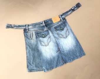 Repurposed Denim Apron: Handmade Upcycled Blue Jeans Artist Apron