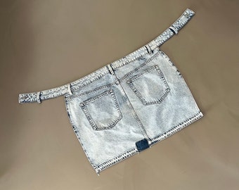 Upcycled Denim Apron with Pockets: Handmade Blue Jeans Apron