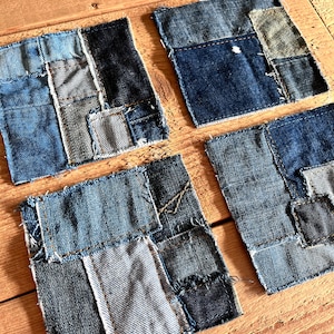 Blue Jeans Patch Recycled Denim Applique Visible Mending Repair ...