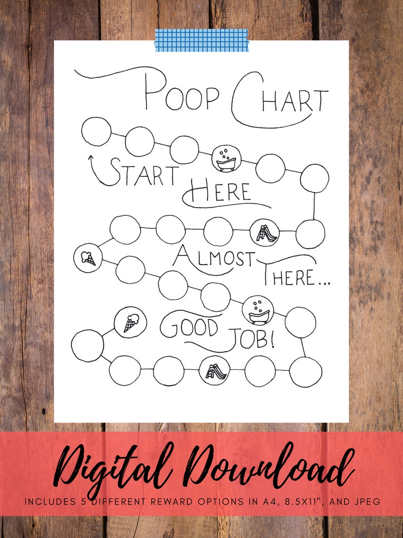 Poop Chart Printable Potty Training Poo Party Reward Chart Etsy Israel ...