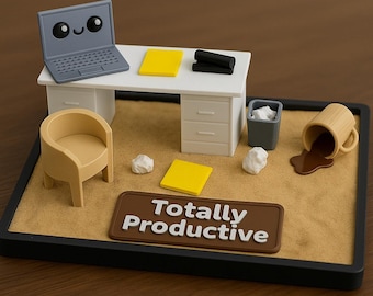 Totally Productive Office Zen Garden: Funny Mini Desk Toy for Stress Relief