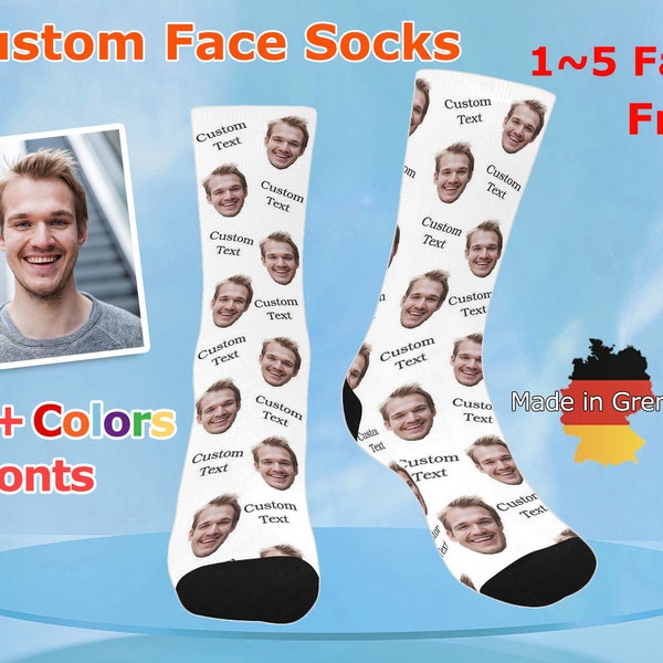 Custom Face Socks With Text, Your Face On Socks, Personalized face Socks, Custom Text Socks, Father's Day gift, Funny Socks, Photo Socks