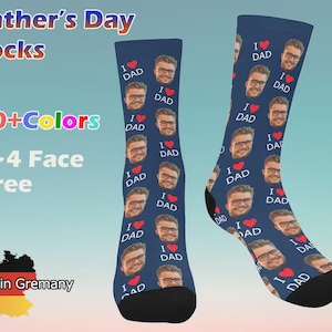 Father's Day Socks, I love Dad Socks, Custom Face Socks, Personalized Socks, Happy Father's Day, Best Gift For Dad, Father's Day Gift