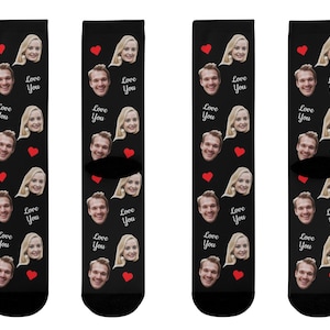 Custom Face Socks With Text, Your Face On Socks, Personalized face Socks, Custom Text Socks, Father's Day gift, Funny Socks, Photo Socks Bild 4
