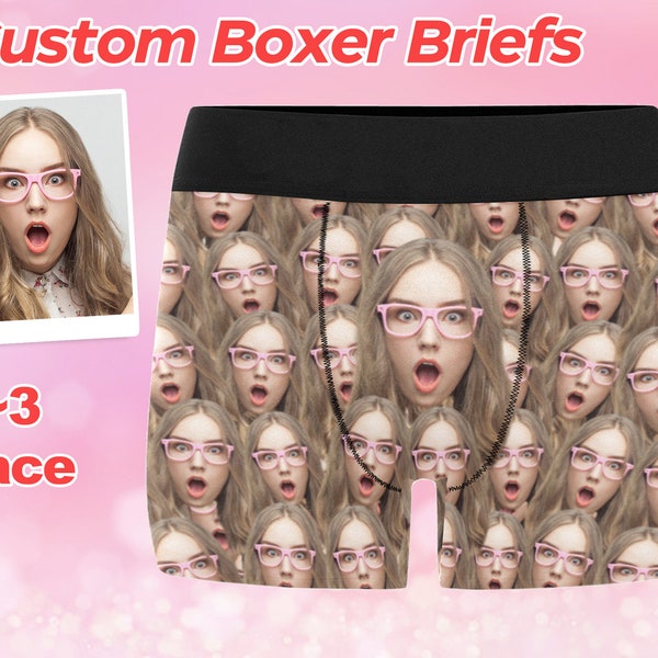 Personalized Face Boxer Briefs For Men, Custom Crazy Face Boxer, Valentines Day Gift, Funny Photo Underwear, Gift For Boyfriend Husband