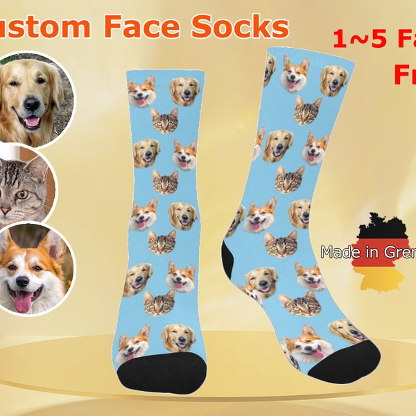 Custom Pet Face Socks, Personalized Dog face Socks, Cat Face Socks, Dog Lovers Gift, Christmas gift, Multiple Face Socks, Dog Photo Socks