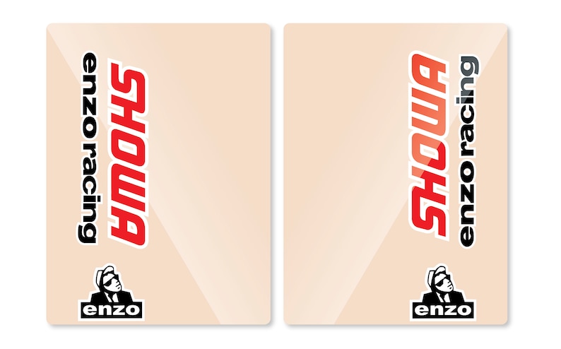 Retro SHOWA Enzo Clear Fork Decals Original N-style MX 12ml Utlra Thick ...