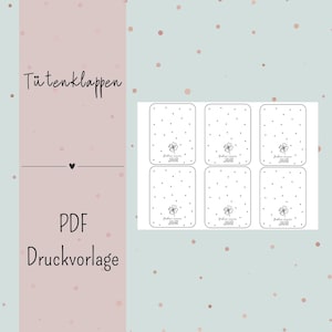 Print template - Bag flap bag closure - New Year&#39;s Eve - PDF