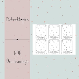Print template - Bag flap bag closure - New Year&#39;s Eve - PDF