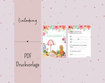Children's Birthday Party Invitation - Printable Template - PDF - Download