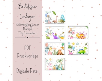 6 Lunchbox Inserts Schmatzfatz Junior Bumpli My Snack Box PDF Digital File