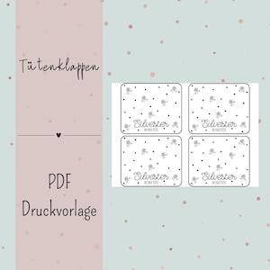 Print template - Bag flap bag closure - New Year&#39;s Eve - PDF