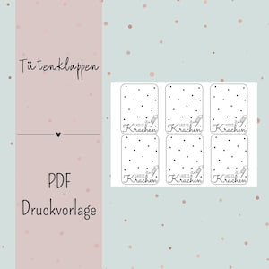 Print template - Bag flap bag closure - New Year&#39;s Eve - PDF