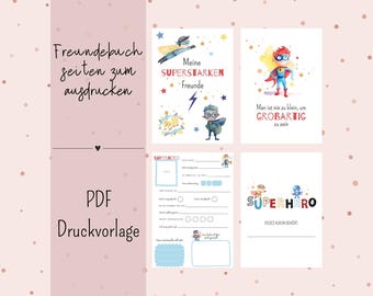 Freundebuch Freundebuchseiten zum ausdrucken PDF DIN A5