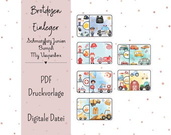 6 inserti per il portapranzo Schmatzfatz Junior Bumpli My Snack Box File digitale PDF