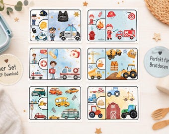 6 insertos para lonchera Schmatzfatz Junior Bumpli My Snack Box (archivo digital PDF)