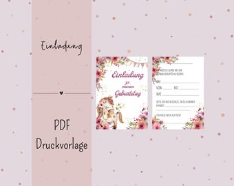 Children's Birthday Party Invitation - Printable Template - PDF - Download