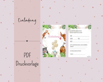 Children's Birthday Party Invitation - Printable Template - PDF - Download
