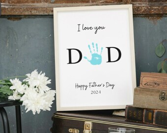 Father’s Day Handprint Art - Keepsake - Personalized Gift- For Dad, Uncle, etc.